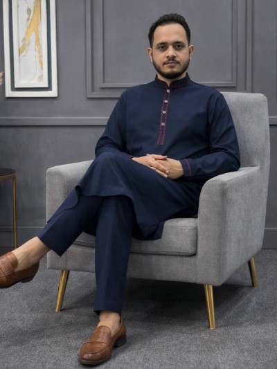 প্রিমিয়াম এক্সক্লুসিভ কাবলি সেট আইকন-2 (কালার-নেভি ব্লু ) -