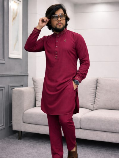 ঈদ প্রিমিয়াম লাক্সারি কাবলি চেরি কটন আইকন-৩ (কালার-মেরুন)