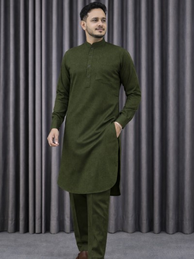 Formal Besic Kabli set(Colour-Olive)
