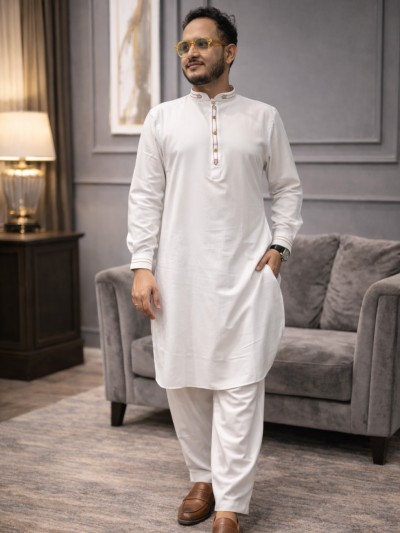 ফরমাল কাবলি ঈদ স্পেশাল স্টাইল-1(কালার-সাদা)