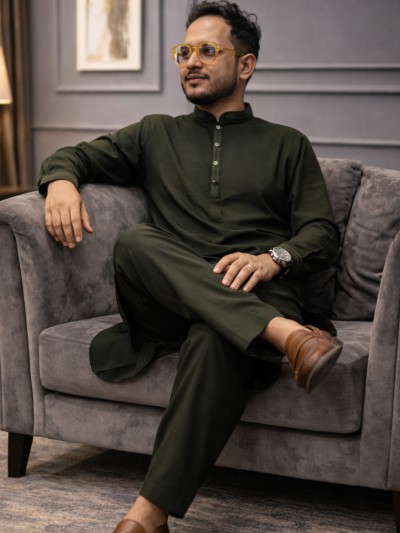 ফরমাল কাবলি ঈদ স্পেশাল স্টাইল-1(কালার-অলিভ)