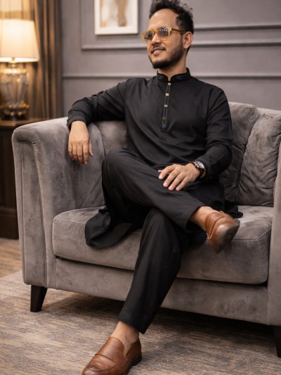 ফরমাল কাবলি ঈদ স্পেশাল স্টাইল-1(কালার-কালো)