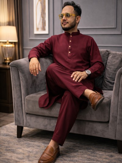 ফরমাল কাবলি ঈদ স্পেশাল স্টাইল-1(কালার-মেরুন)