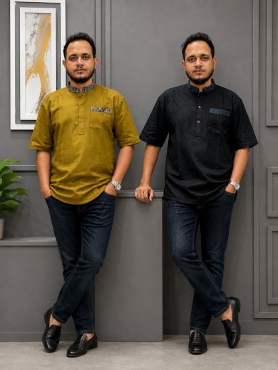 রেমি কটন কাতুয়া(কালার -পাকা অলিভ+কালো)