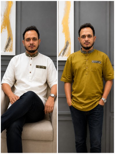 রেমি কটন কাতুয়া (কালার-সাদা+পাকা অলিভ)