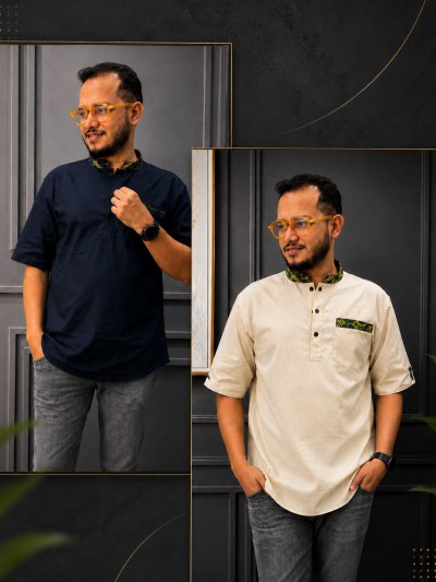 রেমি কটন কাতুয়া (কালার-নেভি ব্লু+ ক্রিম)