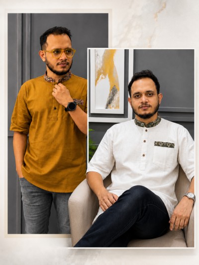 রেমি কটন কাতুয়া (কালার-কাঁঠালি+সাদা)