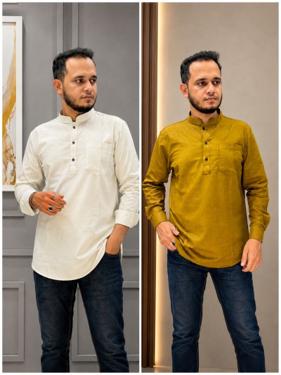 রেমি কটন কাতুয়া (কালার-ক্রিম+পাকা অলিভ)