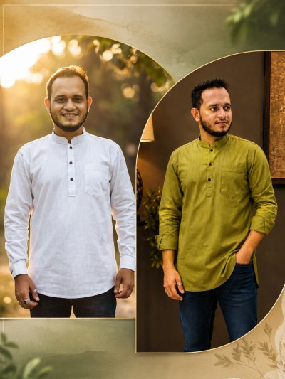 রেমি কটন কাতুয়া (কালার-সাদা+কাঁচা অলিভ)